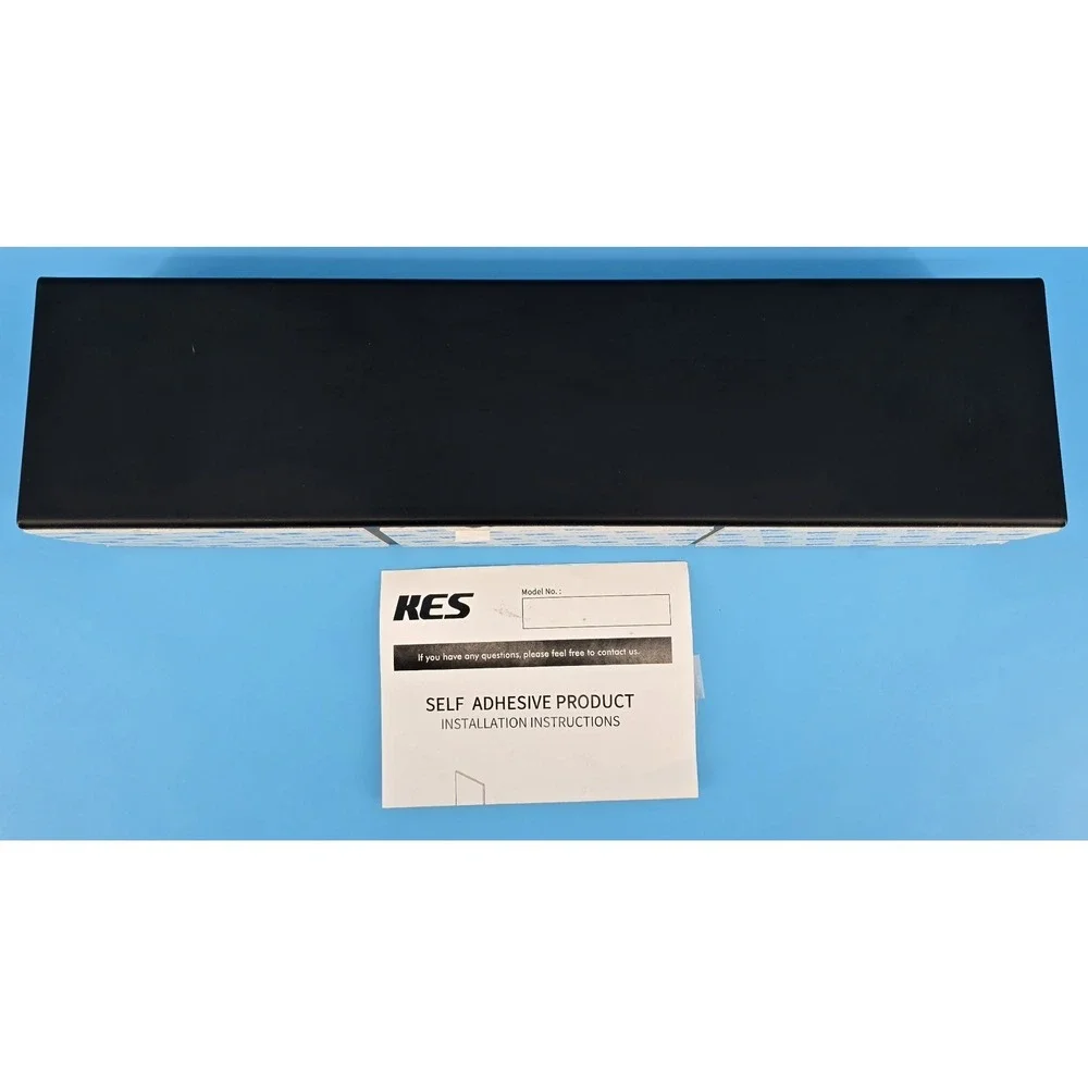 KES Shelf w/ Railing Self Adhesive Black Metal 4x16x3